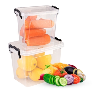 Zestaw 2 sztuki lunchbox - pojemniki na żywność prostokątne 1,45 L + 2,7 L