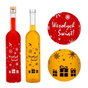 30x Butelki FUTURA 700 ml satynowa świąteczna z nadrukiem "Wesołych Świąt" - OUTLET WYPRZEDAŻ SERII