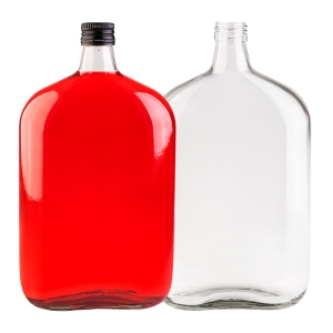 5x butelka Płaska 1000ml 1l na nalewki, bimber, rum, wódkę