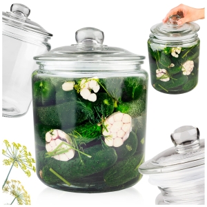 Słoik szklany 4L CIACHO ze szklaną pokrywką - na słodycze, płatki, makaron