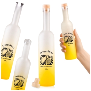 Butelka FUTURA 500 ml szroniona Lemon na nalewki, wódkę, cytrynówkę z nadrukiem CYTRYNÓWKA