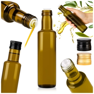 Butelka DORICA 250 ml oliwkowa na oliwę z DOZOWNIKIEM