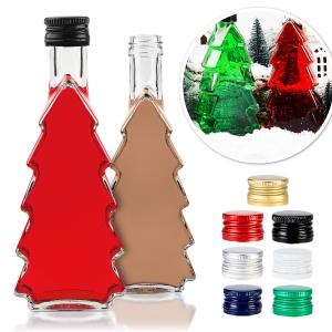 10x butelka Choinka 250ml na nalewki, likier, świąteczna