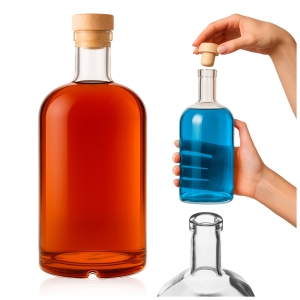 Butelka szklana TADEK 1000 ml 1L na bimber, whisky, koniak, wódkę, nalewki 