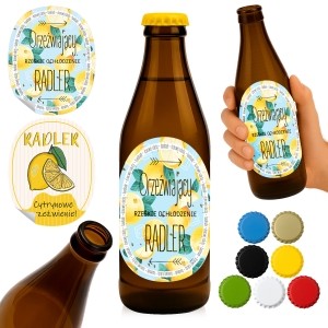 10x butelka Vichy 500ml brązowa na piwo, cydr, radler + 10x etykiety samoprzylepne