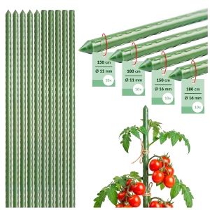 10x Tyczki do roślin, podpora, paliki do mocowania pomidorów, ogórków, pnączy, kwiatów 