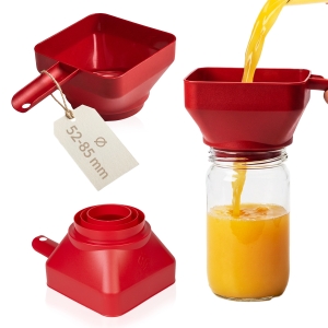 Lejek plastikowy do słoików  -  kwadratura koła, fi 52-85 mm