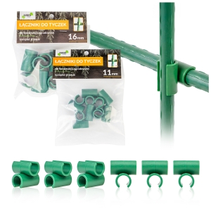 6x Łączniki do tyczek ogrodowych, łącznik krzyżowy 11 mm | 16 mm