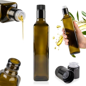 Butelka szklana MARASCA Guala 500ml oliwkowa na oliwę, ocet, olej