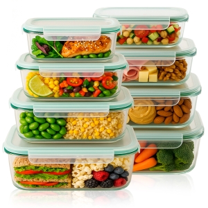 8x Hermetyczne pojemniki szklane lunchbox do przechowywania żywności