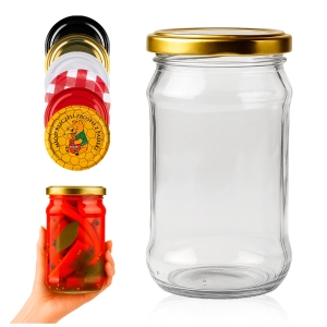 10x słoik szklany 320ml na miód, przetwory, dżemy, grzyby + GRATIS
