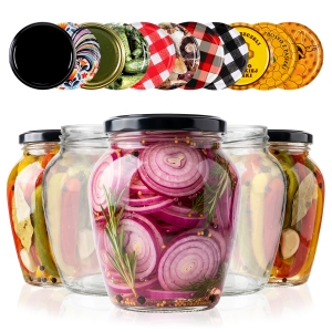 8x Słoiki szklane 720 ml Amfora na grzyby, przetwory, konfitury, miód + GRATIS