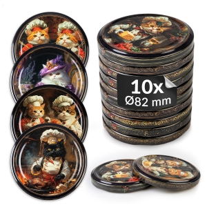 10x zakrętka wieczko KOTY MIX fi 82 mm na słoiki, słoje