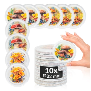 10x zakrętka wieczko GRZYBY fi 82 mm na słoiki, słoje