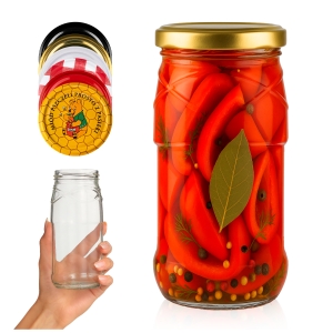 Słoik szklany 470 ml na miód, przetwory, dżemy, konfitury