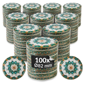 100x zakrętka wieczko CERAMIKA NIEBIESKA MIX fi 82 mm na słoiki, słoje