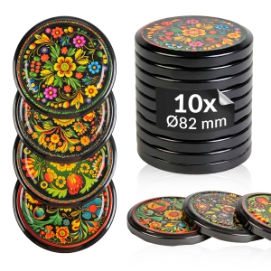 10x zakrętka wieczko Haftowanka fi 82 mm na słoiki, słoje