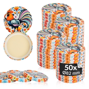 50x zakrętka wieczko Folk fi 82 mm na słoiki, słoje