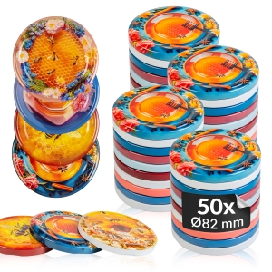 50x zakrętka wieczko Honey fi 82 mm na słoiki, słoje