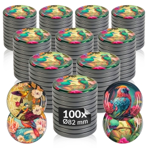 100x zakrętka PTAKI fi 82mm na słoiki, słoje, do słoików