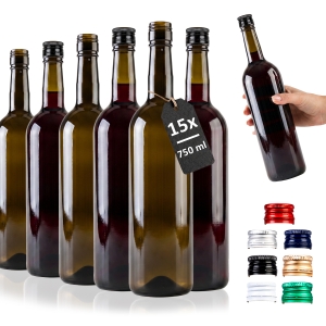 15x butelka Bordeaux 750ml na zakrętkę na wino, cydr, nalewki, sok
