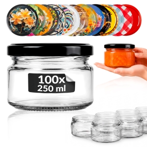 100x słoik szklany 250ml na przetwory, dżem, konfitury, miód