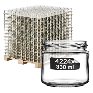 Słoik szklany 330 ml - PALETA - 4224 sztuki