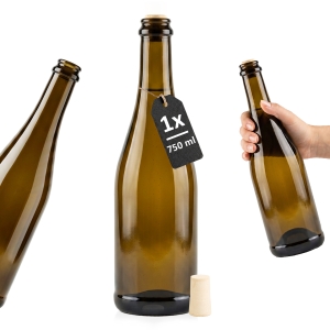 Butelka Szampan 750 ml oliwkowa na wino, soki, nalewki