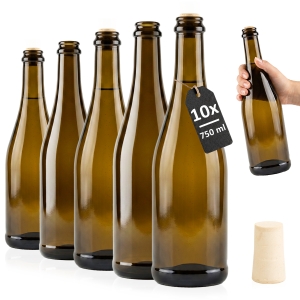 10x Butelki Szampan 750 ml oliwkowa na wino, soki, nalewki