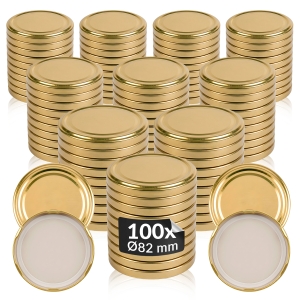100x zakrętka wieczko złota fi 82 mm na słoiki, słoje