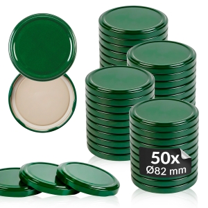 50x zakrętka wieczko zielona fi 82 mm na słoiki, słoje