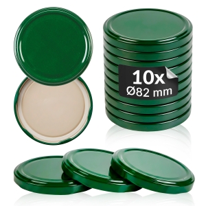 10x zakrętka wieczko zielona fi 82 mm na słoiki, słoje