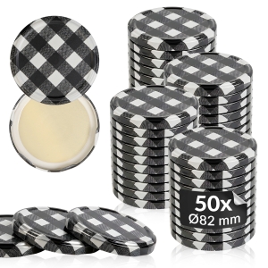 50x zakrętka wieczko kratka czarna fi 82 mm na słoiki, słoje