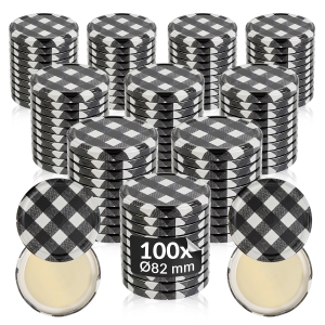 100x zakrętka wieczko kratka czarna fi 82 mm na słoiki, słoje
