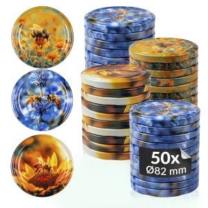 50x zakrętka wieczko Pszczoły MIX fi 82 mm na słoiki, słoje
