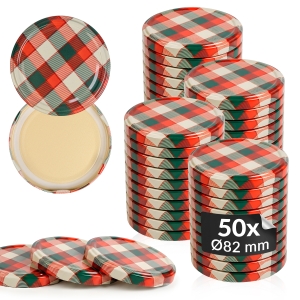 50x zakrętka wieczko kratka kolorowa fi 82 mm na słoiki, słoje