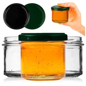 10x Słoiczek szklany PROSTY 130 ml na przyprawy na miód, konfitury, dżem, przetwory