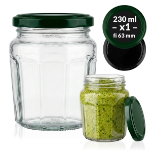 Słoik szklany 230 ml Konfitura na dżemy, miody, przetwory, powidła + GRATIS