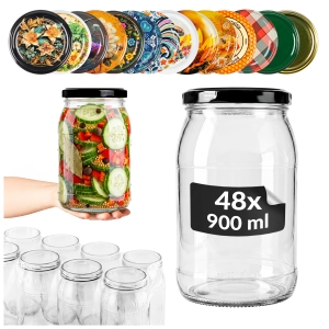 48x słoik szklany 900 ml na przetwory, miód, ogórki, kapustę, dżem, powidła