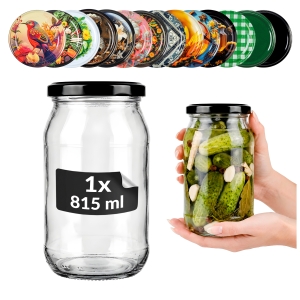 Słoik 815 ml na ogórki, miód, dżemy, nalewki, przetwory