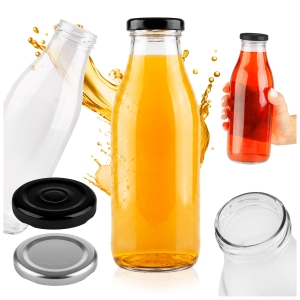Zestaw 50 sztuk - butelka szklana SOK 500 ml na soki, wodę, mleko, nalewki + GRATIS