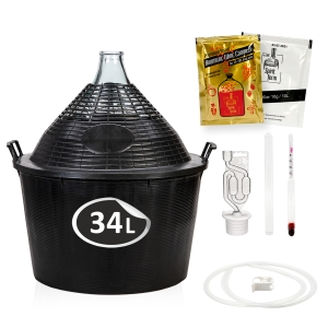 Zestaw winiarski na 34 L - BALON do wina + dodatki do produkcji wina