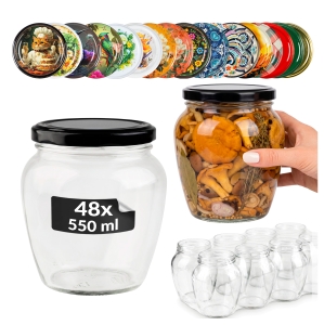 48x słoik szklany 550ml Amfora na przetwory, grzyby, dżemy, miód