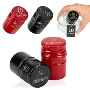 Zestaw 10 sztuk - ZAKRĘTKA długa nakrętka do butelek 28/40 mm z GRAWEREM