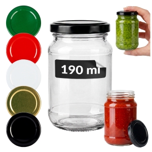 Słoik szklany 190 ml Jacuś na przetwory, dżemy, konfitury, miód + GRATIS