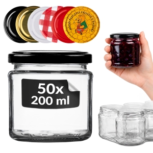 50x słoik szklany 212ml na miód, konfitury, dżem, przetwory