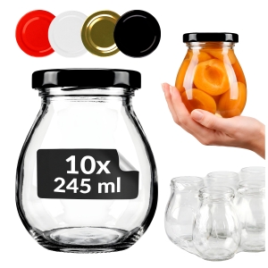10x słoik szklany Mayo 245ml na przetwory, dżem, konfitury, miód + GRATIS