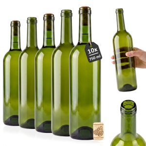 10x Butelki Bordeaux 750 ml OLIWKOWA ZIELEŃ na wino, nalewki, cydr - EDYCJA LIMITOWANA