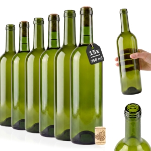 15x Butelki Bordeaux 750 ml OLIWKOWA ZIELEŃ na wino, nalewki, cydr - EDYCJA LIMITOWANA