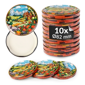 10x zakrętka wieczko WITRAŻ fi 82 mm na słoiki, słoje